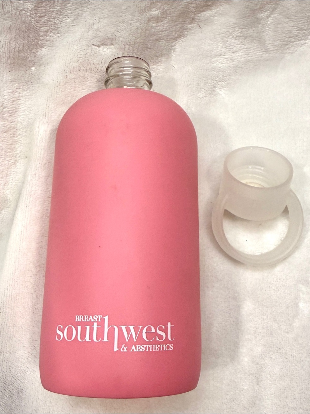 bkr Pink Glass Water Bottle with Silicone Sleeve